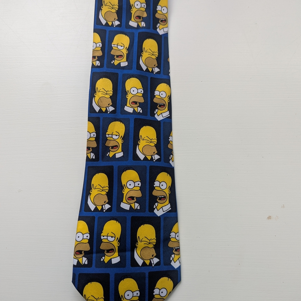 Blue Tie with Cartoon Character Print